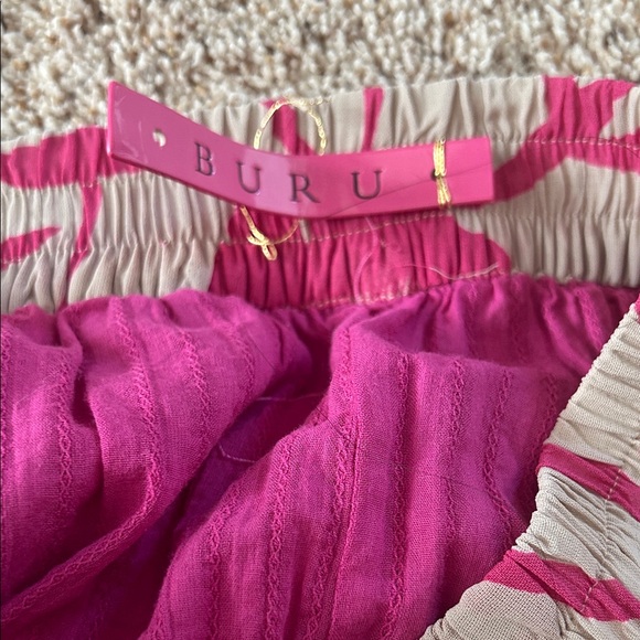 BURU Gorgeous Girly Pink/Tan Floral Flowy Midi Skirt **Size M/L** 🌸🌸 - Picture 5 of 5